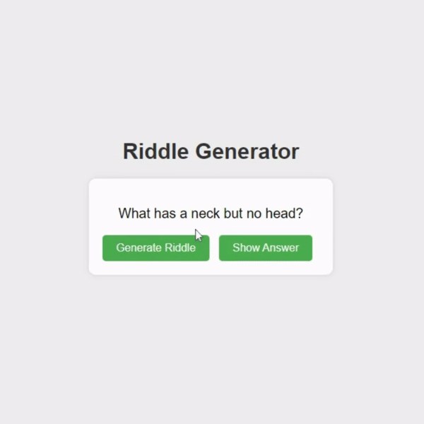 How to Create a Riddle Generator with HTML, CSS, and JavaScript | Tutorial